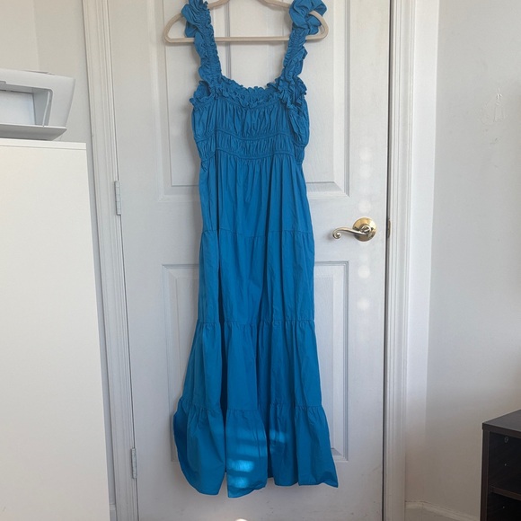 Blue Ruffled Maxi Dress - Picture 7 of 7